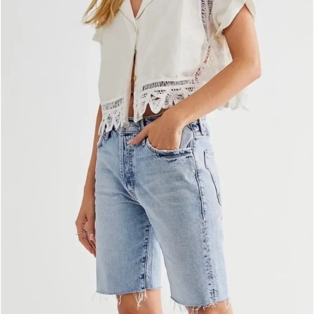 Mother The Trickster Denim Shorts Fray in Win Some, Lose Some Size 25